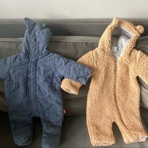 2 newborn snowsuits, Nordstrom (5-8lbs) and Magnetic me brands